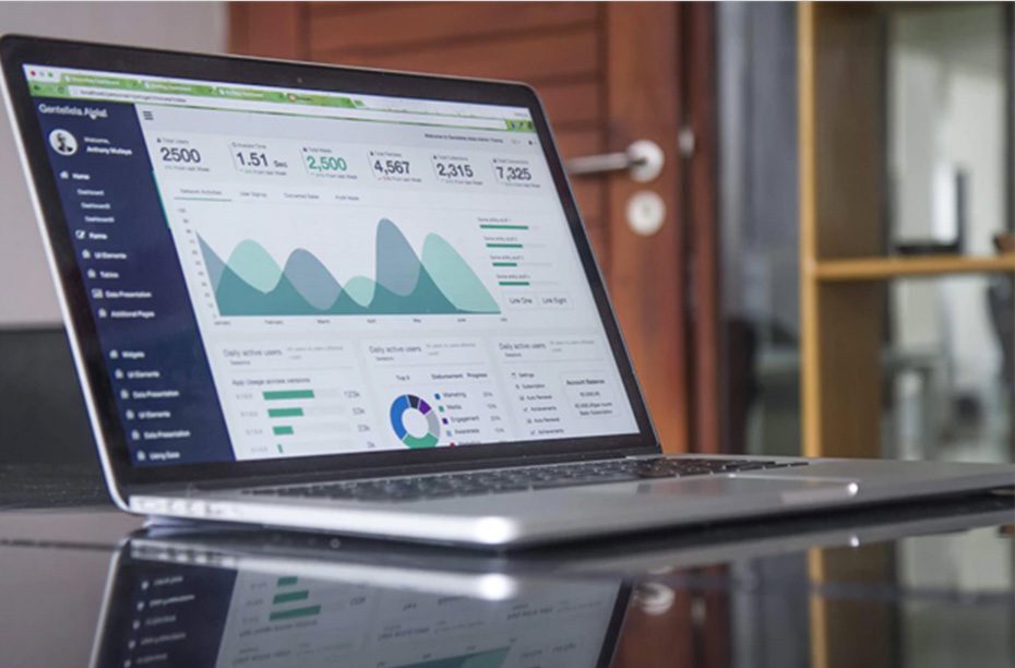 Open laptop sitting on a table